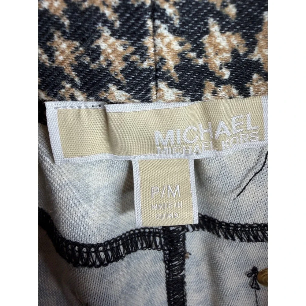 Michael Kors Women's Pull On Pants size‎ P/M Beige Black Houndstooth